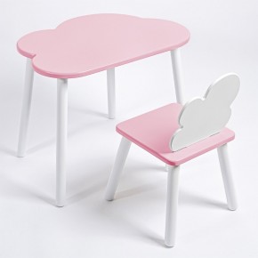 Комплект детский стол ОБЛАЧКО и стул ОБЛАЧКО ROLTI Baby (розовая столешница/розовое сиденье/белые ножки) в Тарко-Сале - tarko-sale.mebel24.online | фото 1