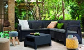 Комплект мебели угловой Корфу Релакс Сет (CORFU II RELAX SET) графит в Тарко-Сале - tarko-sale.mebel24.online | фото 3