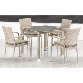 Комплект плетеной мебели T257C/Y376C-W85 Latte (4+1) + подушки на стульях в Тарко-Сале - tarko-sale.mebel24.online | фото