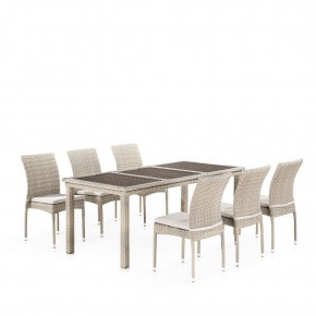Комплект плетеной мебели T365/Y380C-W85 Latte (6+1) + подушки в Тарко-Сале - tarko-sale.mebel24.online | фото 1