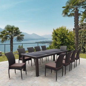 Комплект плетеной мебели T438/Y380A-W53 Brown (10+1) в Тарко-Сале - tarko-sale.mebel24.online | фото 1