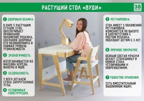 Комплект растущий стол и стул с чехлом 38 попугаев «Вуди» (Белый, Белый, Клетка) в Тарко-Сале - tarko-sale.mebel24.online | фото