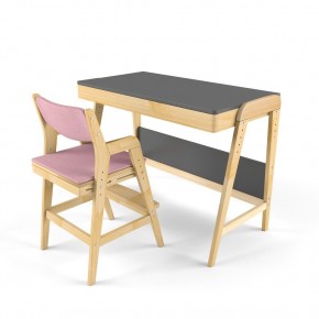 Комплект растущий стол и стул с чехлом 38 попугаев «Вуди» (Серый, Береза, Розовый) в Тарко-Сале - tarko-sale.mebel24.online | фото