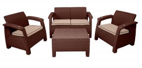 Комплект уличной мебели Yalta Premium Terrace Set (Ялта) шоколадый (+подушки под спину) в Тарко-Сале - tarko-sale.mebel24.online | фото 1