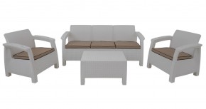 Комплект уличной мебели Yalta Premium Terrace Triple Set (Ялта) белый (+подушки под спину) в Тарко-Сале - tarko-sale.mebel24.online | фото 1