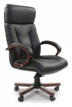 Кресло для руководителя Chairman 421 черный/орех темный, черный в Тарко-Сале - tarko-sale.mebel24.online | фото
