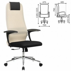 Кресло офисное BRABIX PREMIUM "Ultimate EX-801" хром, плотная двойная сетка Х2, черное/бежевое, 532919 в Тарко-Сале - tarko-sale.mebel24.online | фото 1