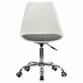 Кресло стул BRABIX "Eames MG-310 CH", хром, пластик белый, ткань серая, 532924 в Тарко-Сале - tarko-sale.mebel24.online | фото 1