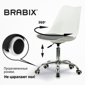 Кресло стул BRABIX "Eames MG-310 CH", хром, пластик белый, ткань серая, 532924 в Тарко-Сале - tarko-sale.mebel24.online | фото 7