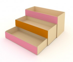 Кровать детская 3-х уровневая КД-3 Оранжевый/Розовый (ЛДСП) в Тарко-Сале - tarko-sale.mebel24.online | фото