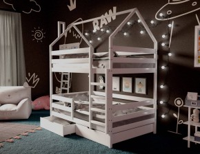 Кровать-домик двухъярусная 80*190 Белый в Тарко-Сале - tarko-sale.mebel24.online | фото