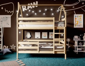 Кровать-домик двухъярусная 80*190 без покраски в Тарко-Сале - tarko-sale.mebel24.online | фото 3