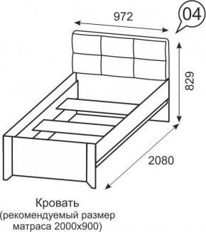 Кровать одинарная 900 Твист 04 в Тарко-Сале - tarko-sale.mebel24.online | фото 2