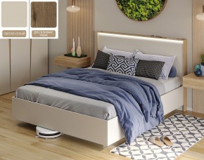 Кровать (Светло-серый U750 ST9/Дуб Галифакс Табак) 1400 в Тарко-Сале - tarko-sale.mebel24.online | фото