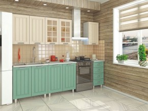 Кухня модульная Луксор бирюза-кремовый в Тарко-Сале - tarko-sale.mebel24.online | фото