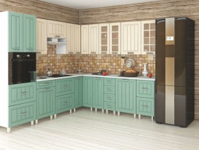 Кухня модульная Луксор бирюза-кремовый в Тарко-Сале - tarko-sale.mebel24.online | фото 2
