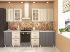 Кухня модульная Луксор серый-кремовый в Тарко-Сале - tarko-sale.mebel24.online | фото 3