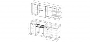 Кухонный гарнитур Белый Глянец 2000 (Стол. 26мм) в Тарко-Сале - tarko-sale.mebel24.online | фото 2