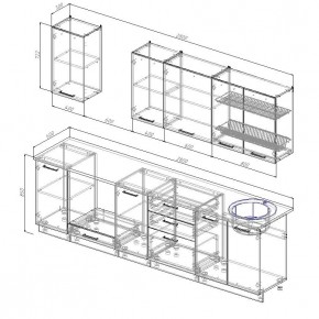 Кухонный гарнитур Бланка 2800 (Стол. 38мм) в Тарко-Сале - tarko-sale.mebel24.online | фото 2