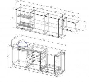 Кухонный гарнитур Муссон 2550 (Стол. 26мм) в Тарко-Сале - tarko-sale.mebel24.online | фото 2