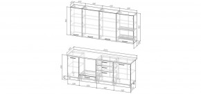 Кухонный гарнитур Санторини 2200 h 950 (Стол. 38мм) в Тарко-Сале - tarko-sale.mebel24.online | фото 2