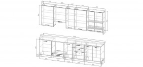Кухонный гарнитур Санторини 3000 h950 (Стол. 26мм) в Тарко-Сале - tarko-sale.mebel24.online | фото 2
