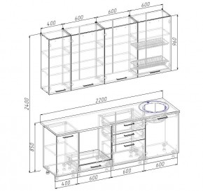 Кухонный гарнитур Шимо 2200 (Стол. 26мм) в Тарко-Сале - tarko-sale.mebel24.online | фото 2