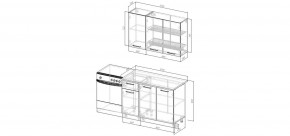 Кухонный гарнитур Смоки 1200 (Стол. 26мм) в Тарко-Сале - tarko-sale.mebel24.online | фото 2