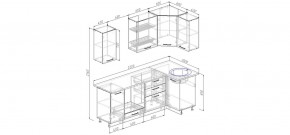 Кухонный гарнитур угловой Латте 2200х1000 (Стол. 26мм) в Тарко-Сале - tarko-sale.mebel24.online | фото 2