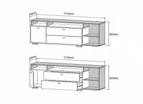 ЛАНС К202 Комод-ТВ тумба (дуб бунратти/графит) в Тарко-Сале - tarko-sale.mebel24.online | фото 3