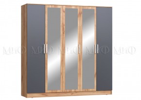 МАРТИНА СГ Шкаф для одежды 5-дверный (графит) в Тарко-Сале - tarko-sale.mebel24.online | фото