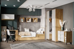 МИЛАН Детская (Дуб Золотой/Белый матовый) в Тарко-Сале - tarko-sale.mebel24.online | фото