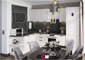 Модульная кухня Альфа холст белый в Тарко-Сале - tarko-sale.mebel24.online | фото 1
