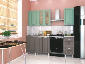 Модульная кухня Луксор серый-бирюза в Тарко-Сале - tarko-sale.mebel24.online | фото 1