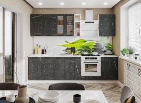 Модульная кухня Марбл мрамор дарк в Тарко-Сале - tarko-sale.mebel24.online | фото 1