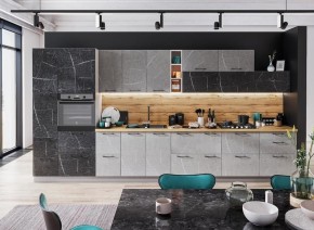 Модульная кухня Марбл мрамор лайт/мрамор дарк в Тарко-Сале - tarko-sale.mebel24.online | фото 1