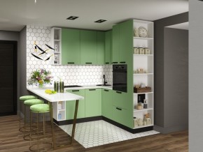 Модульная кухня Осло карбон мята в Тарко-Сале - tarko-sale.mebel24.online | фото 1