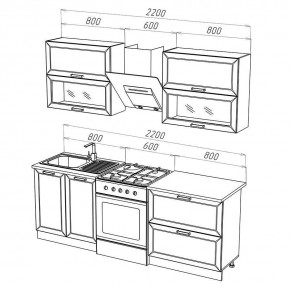 МОНАКО Кухонный гарнитур 1,6 м Компоновка №2 в Тарко-Сале - tarko-sale.mebel24.online | фото 3