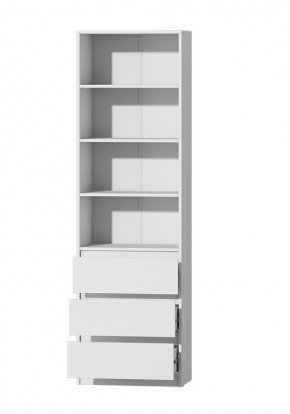 МС "Хилтон" Стеллаж (Белый текстурный) в Тарко-Сале - tarko-sale.mebel24.online | фото 2