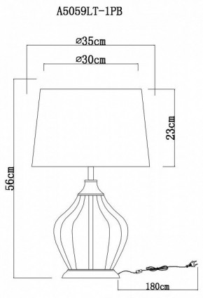 Настольная лампа декоративная Arte Lamp Baymont A5059LT-1PB в Тарко-Сале - tarko-sale.mebel24.online | фото 3