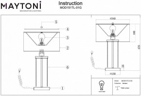 Настольная лампа декоративная Maytoni Impressive MOD151TL-01G в Тарко-Сале - tarko-sale.mebel24.online | фото 3