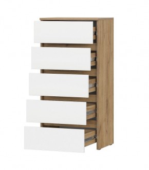 Некст 1 Комод 5 ящиков (Дуб Золотой/Белый) в Тарко-Сале - tarko-sale.mebel24.online | фото