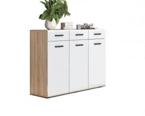 Нэнси New Комод ЛДСП (3д+3ящ) Белый глянец/Сонома в Тарко-Сале - tarko-sale.mebel24.online | фото