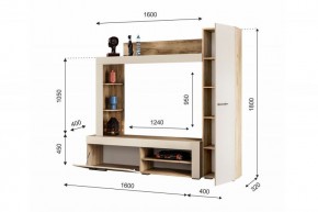НИКОЛЬ Гостиная (Дуб крафт серый/софт айвори) в Тарко-Сале - tarko-sale.mebel24.online | фото 2