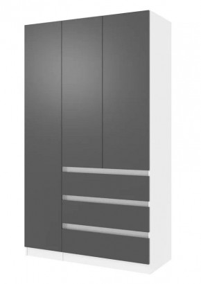 ПАРУС Шкаф 3х- ств. 1200 (белый/графит) в Тарко-Сале - tarko-sale.mebel24.online | фото