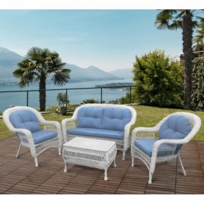 Плетеный комплект для отдыха из искусственного ротанга  LV-520 White/Blue в Тарко-Сале - tarko-sale.mebel24.online | фото 1