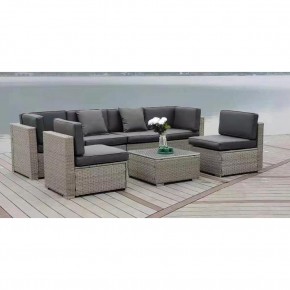 Плетеный модульный комплект YR822C Grey (подушка серая) в Тарко-Сале - tarko-sale.mebel24.online | фото 3