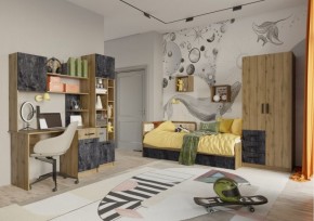 Подростковая Хогвартс (Дуб Вотан/Обсидиан) в Тарко-Сале - tarko-sale.mebel24.online | фото