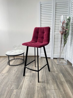 Полубарный стул CHILLI-QB SQUARE винный #16, велюр / черный каркас (H=66cm) М-City в Тарко-Сале - tarko-sale.mebel24.online | фото 4