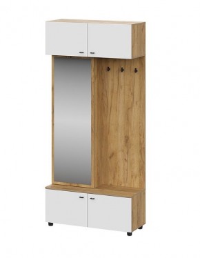 МИЛАН Прихожая (Дуб Золотой/Белый Матовый) модульная в Тарко-Сале - tarko-sale.mebel24.online | фото 4